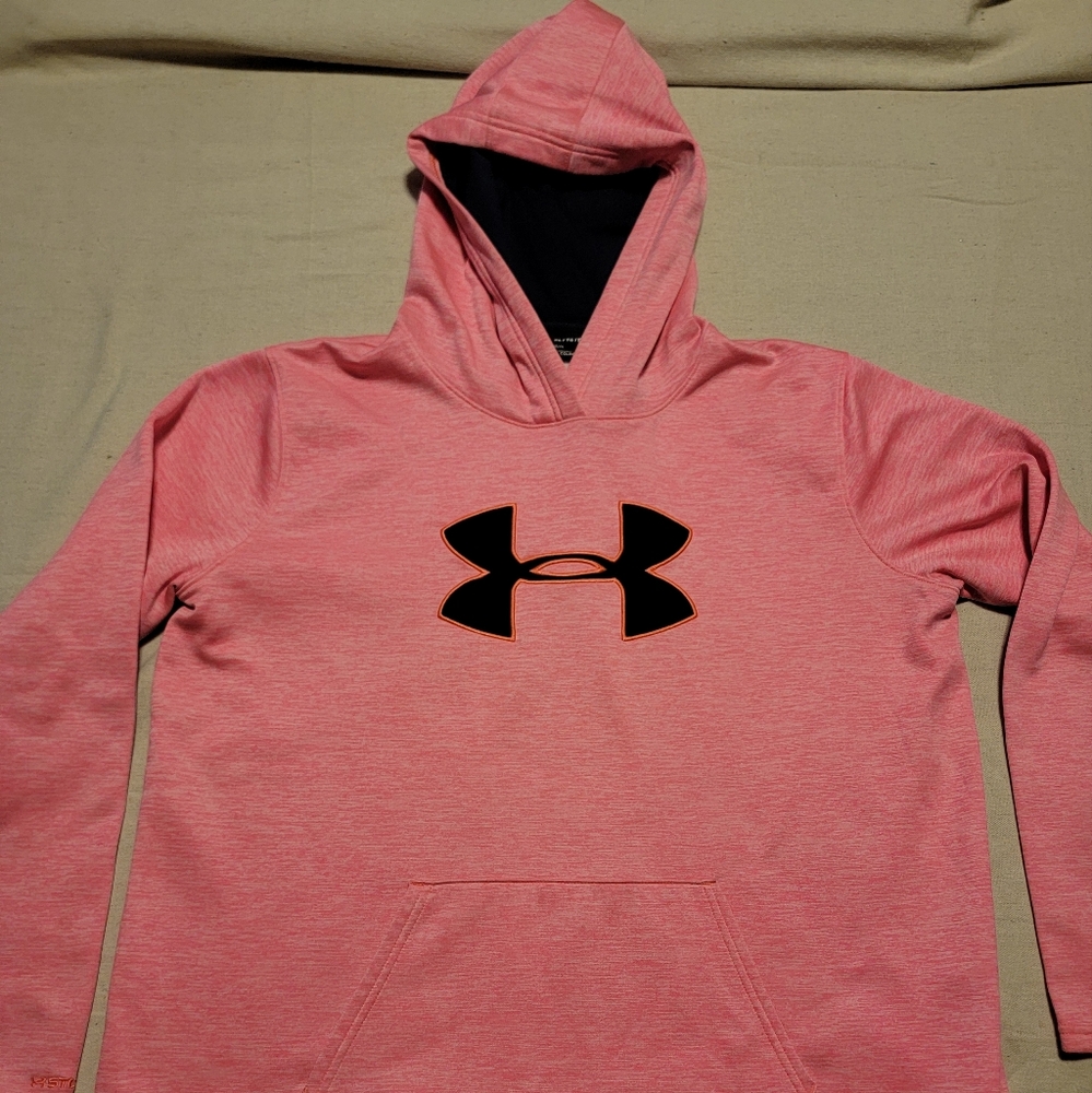 XL Under Armour Coral Hoodie with Black Logo